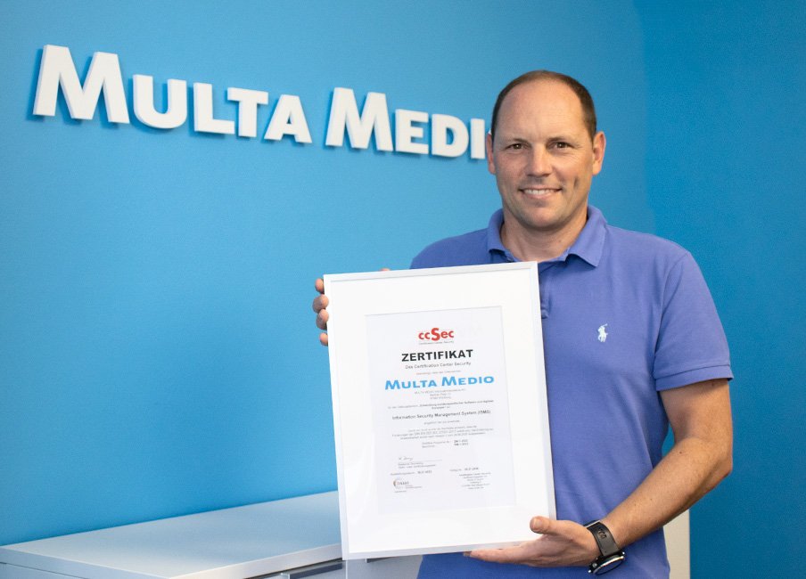 Informationssicherheit: MULTA MEDIO nach ISO 27001 zertifiziert